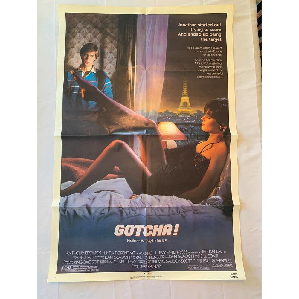 Gotcha Original One Sheet Movie Poster - Folded - 1985- Anthony Edwards